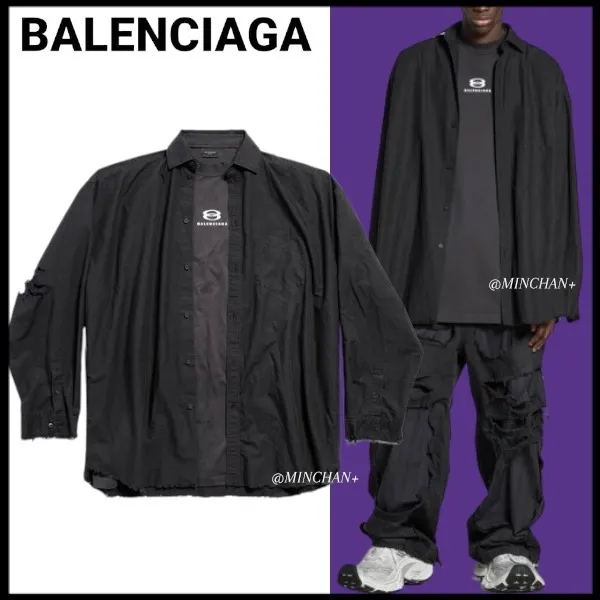 BALENCIAGA  |Men's Unity Sports Icon Layered Shirt Oversized in Black