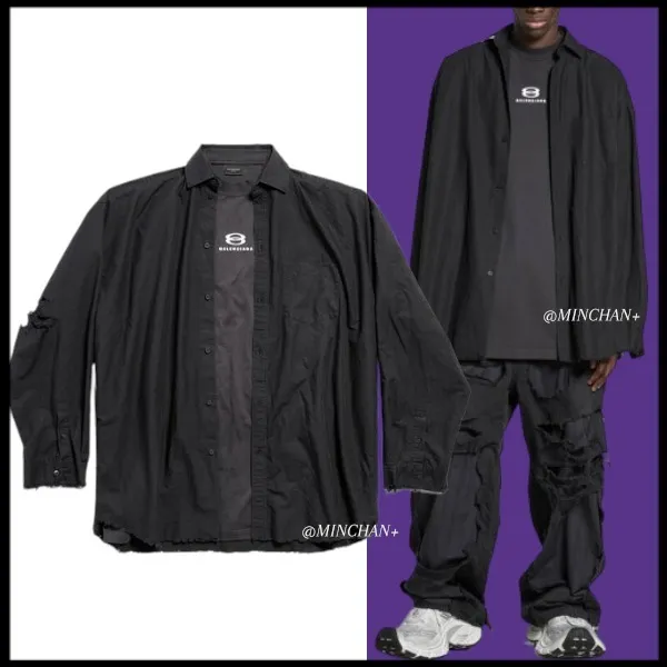 BALENCIAGA  |Men's Unity Sports Icon Layered Shirt Oversized in Black