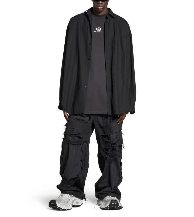 BALENCIAGA  |Men's Unity Sports Icon Layered Shirt Oversized in Black