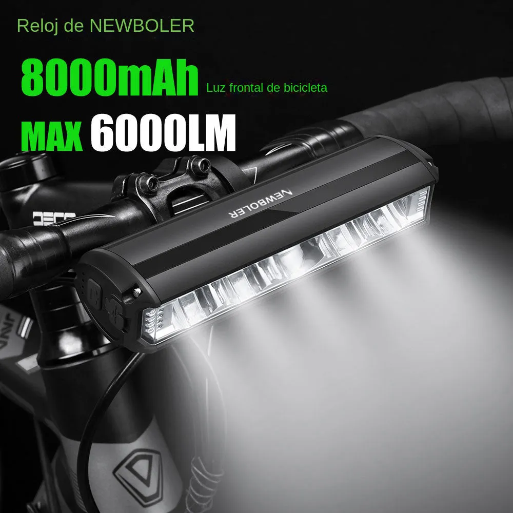 Bicycle Light Front 6000 Lumen, Light 8000mAh Waterproof Flashlight