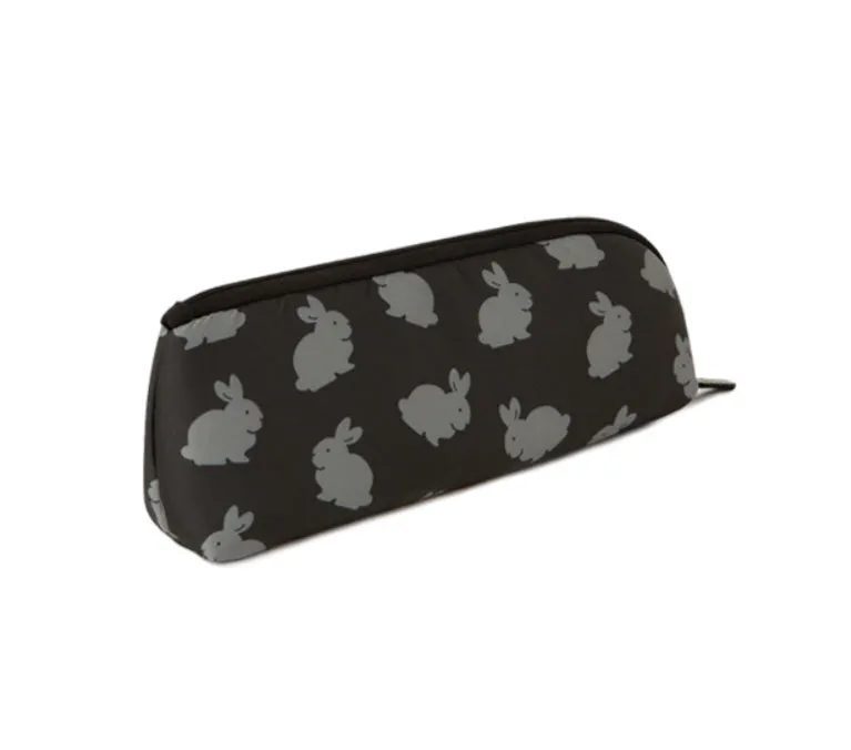 Black Rabbit Graphic Pencil Cases Stationery Zipper School 19cm Office Cosmetics Pouches Artists Designer Prints Gifts Bags Purs