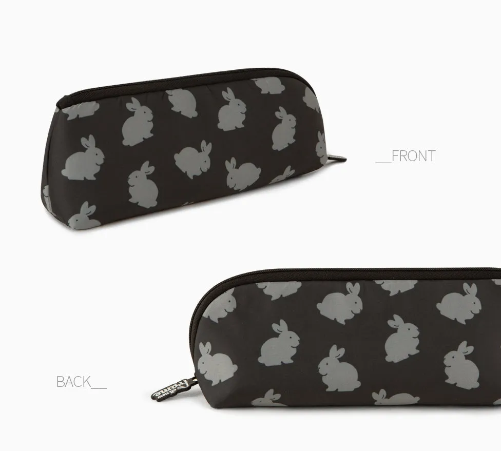 Black Rabbit Graphic Pencil Cases Stationery Zipper School 19cm Office Cosmetics Pouches Artists Designer Prints Gifts Bags Purs