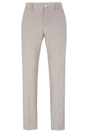 BOSS Pantalon Business Beige en coton mélangé