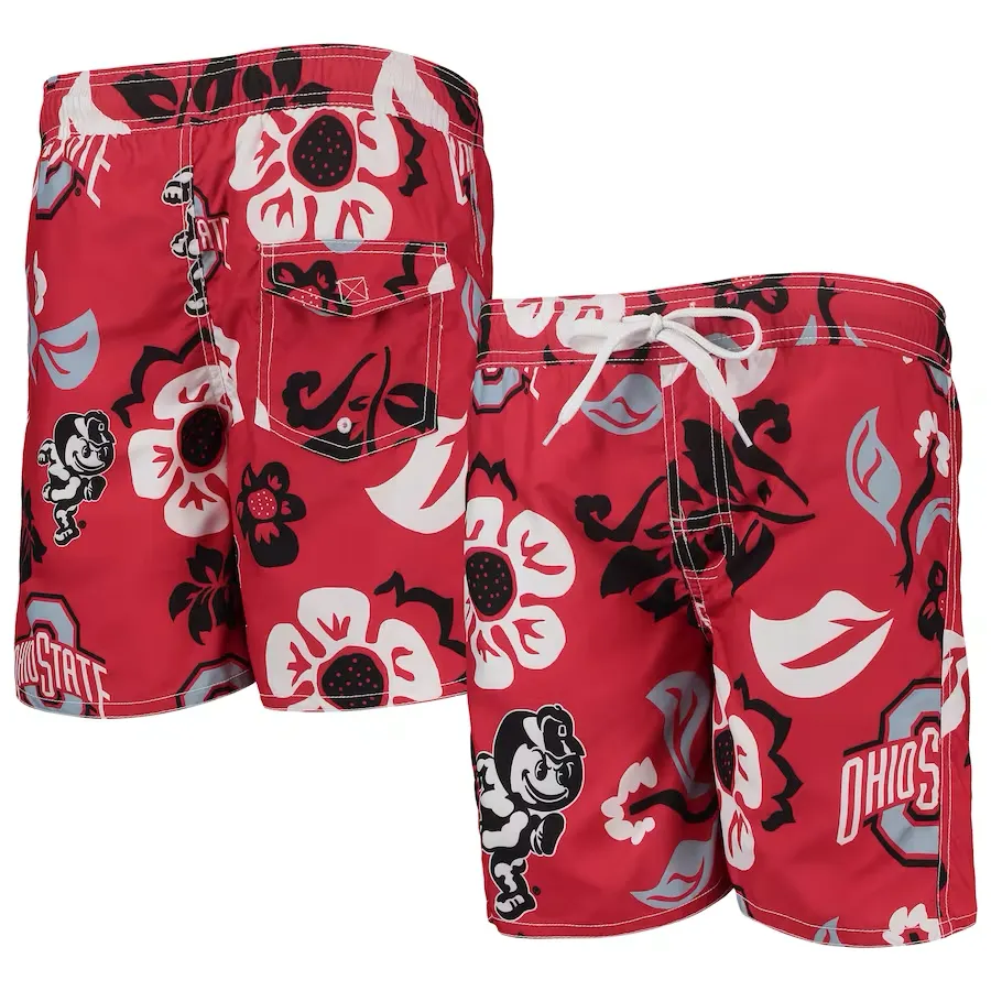 Boys Ohio State Buckeyes Floral Volley Swim Trunks