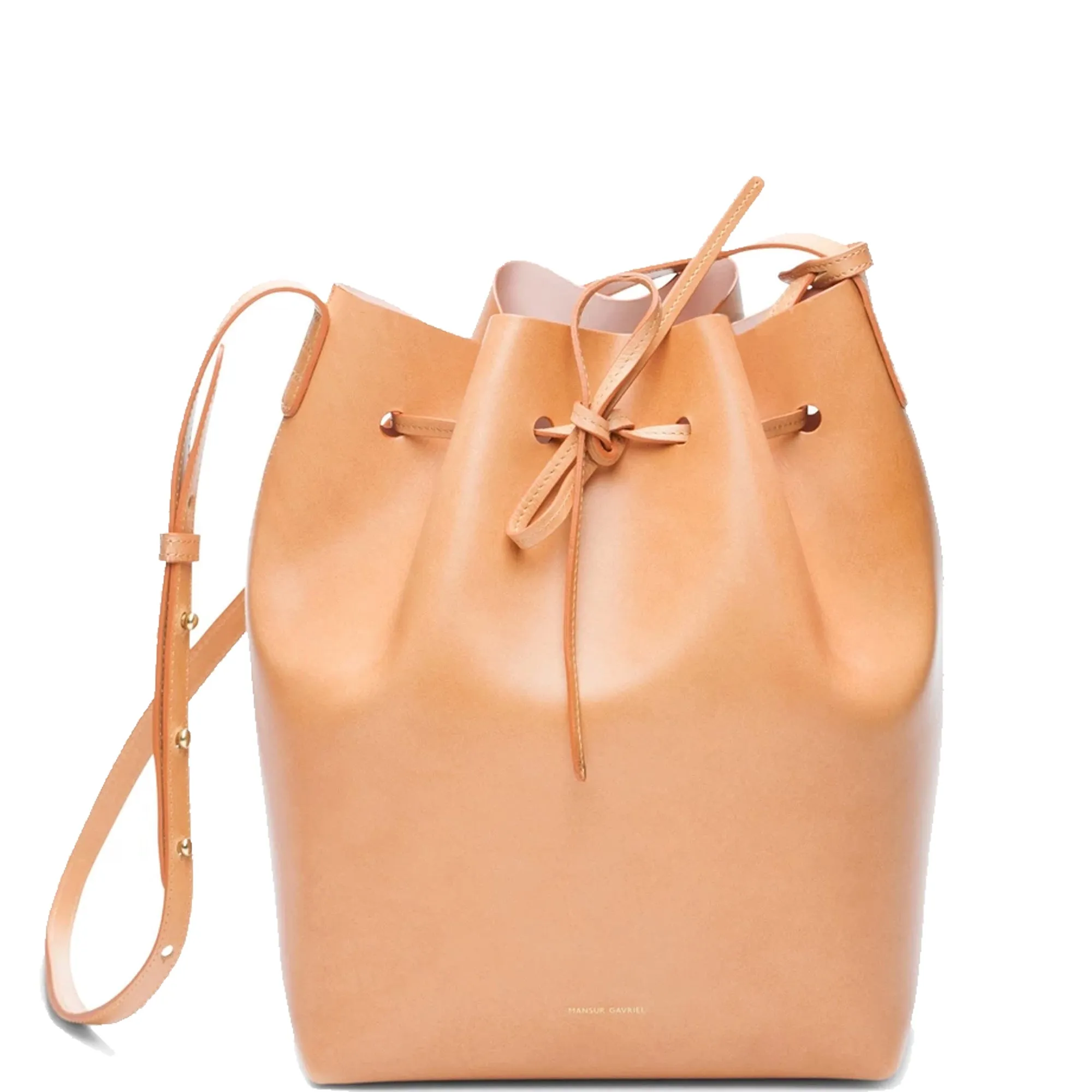 Bucket Bag Vegetable Tanned, Cammello/Rosa