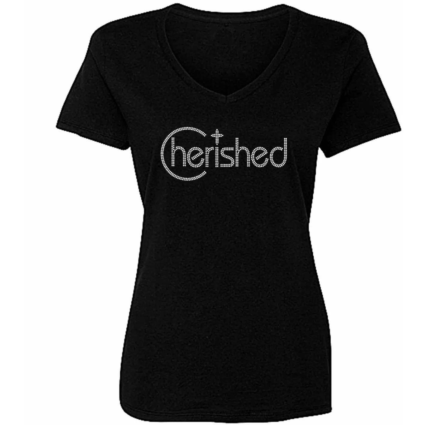 Cherished Rhinestone Self Expression T Shirt