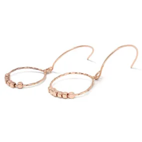 Circle Drop Earrings Rose Gold Tone