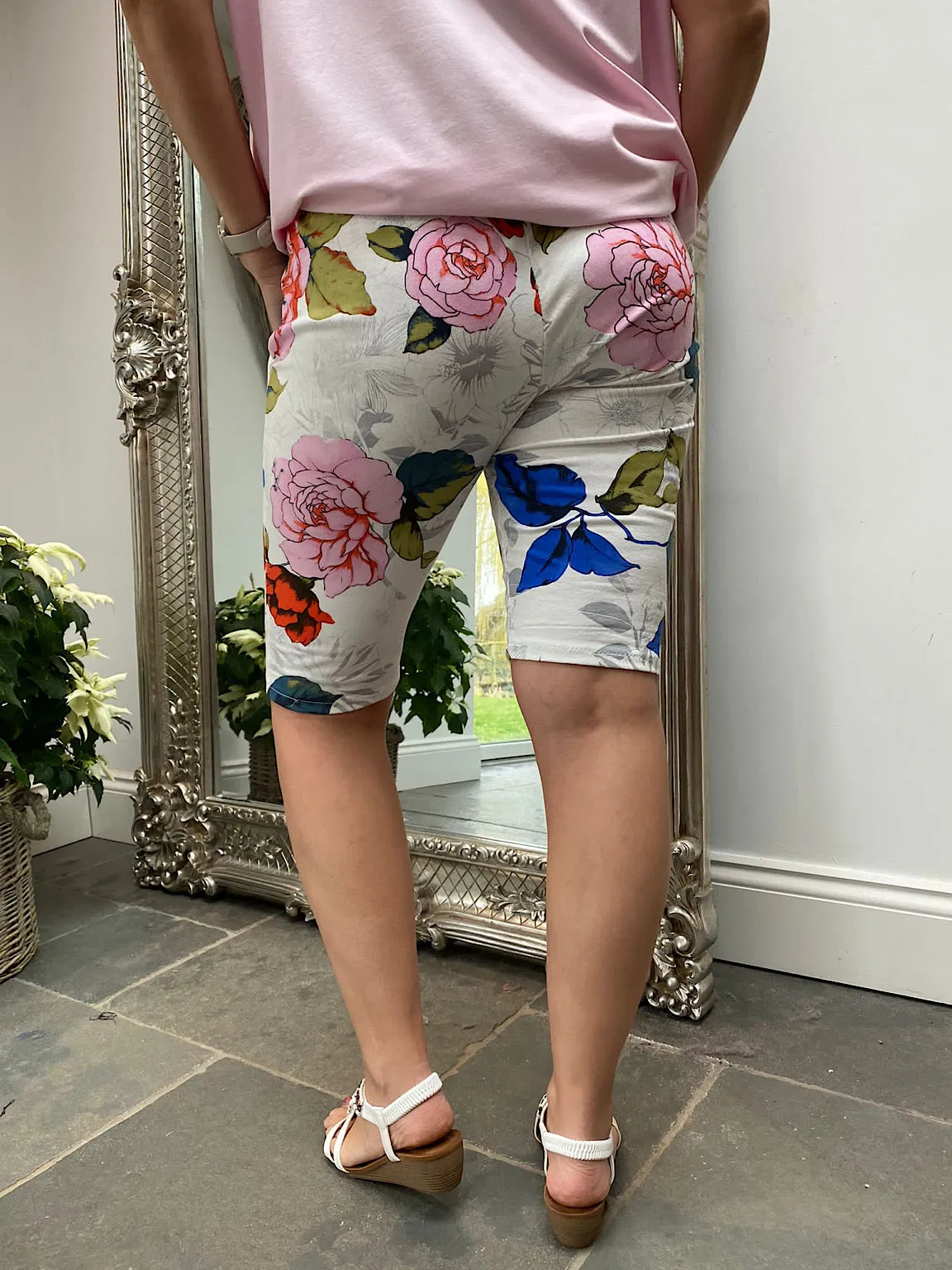 Coloured Floral Jogger Shorts