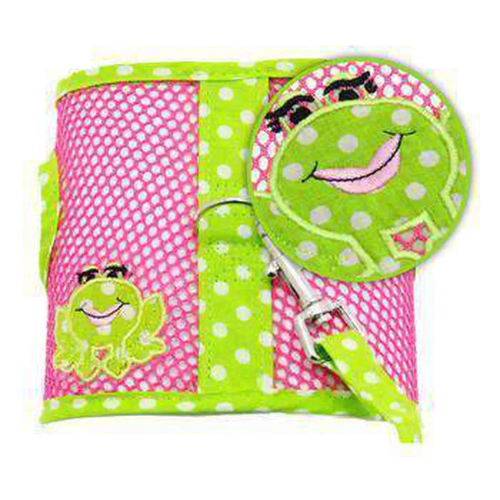 Cool Mesh Dog Harness - Frog Green Dot and Pink