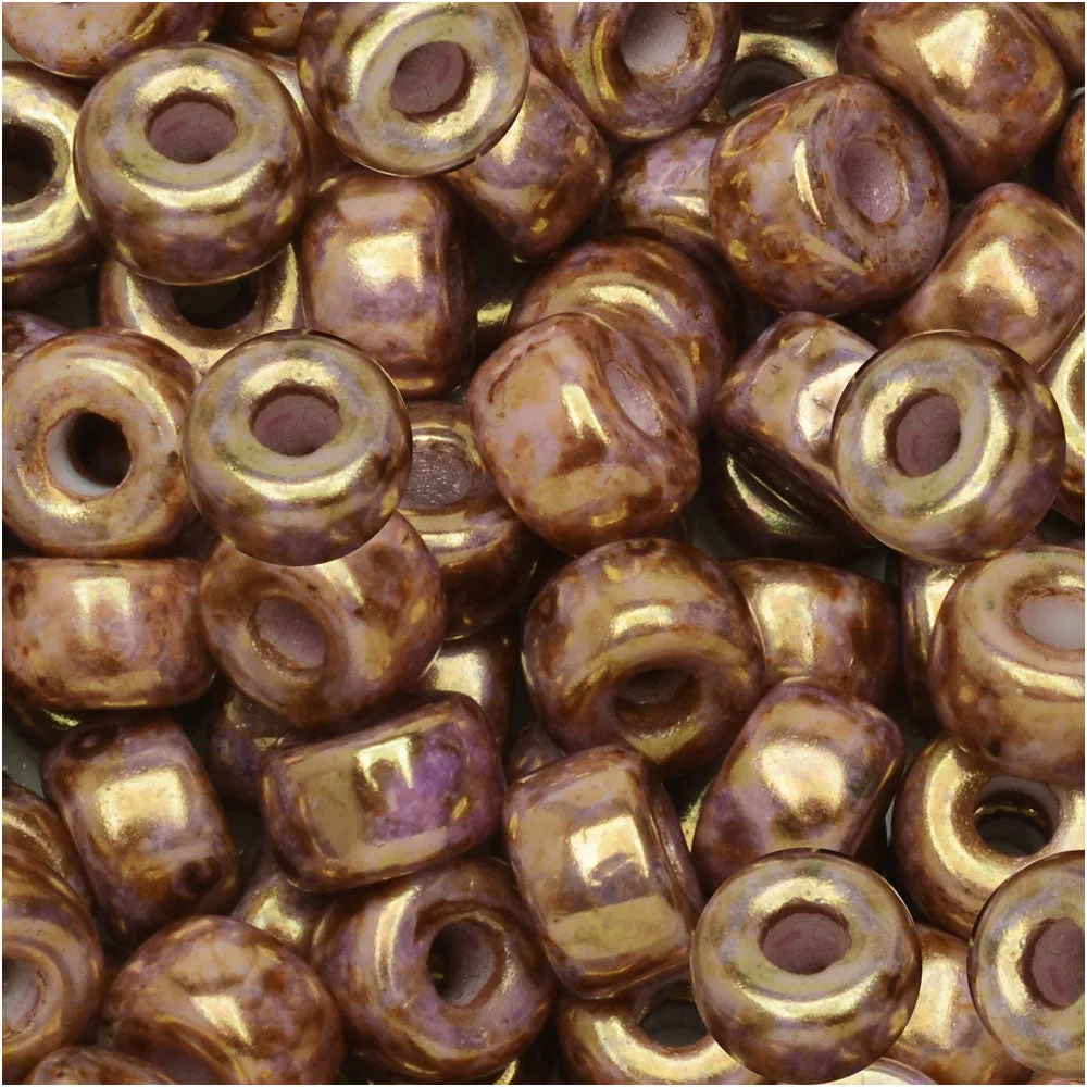 Czech Glass Matubo, 2/0 Seed Bead, Chalk Bronze Luster (20 Gram Tube)