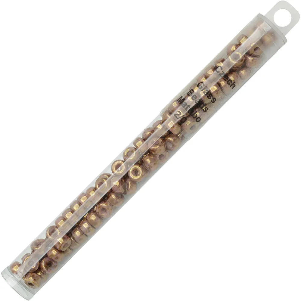 Czech Glass Matubo, 2/0 Seed Bead, Chalk Bronze Luster (20 Gram Tube)