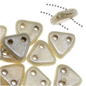 CzechMates 2-Hole Triangle Beads 6mm - Opaque Luster Picasso (2.5 Tube)