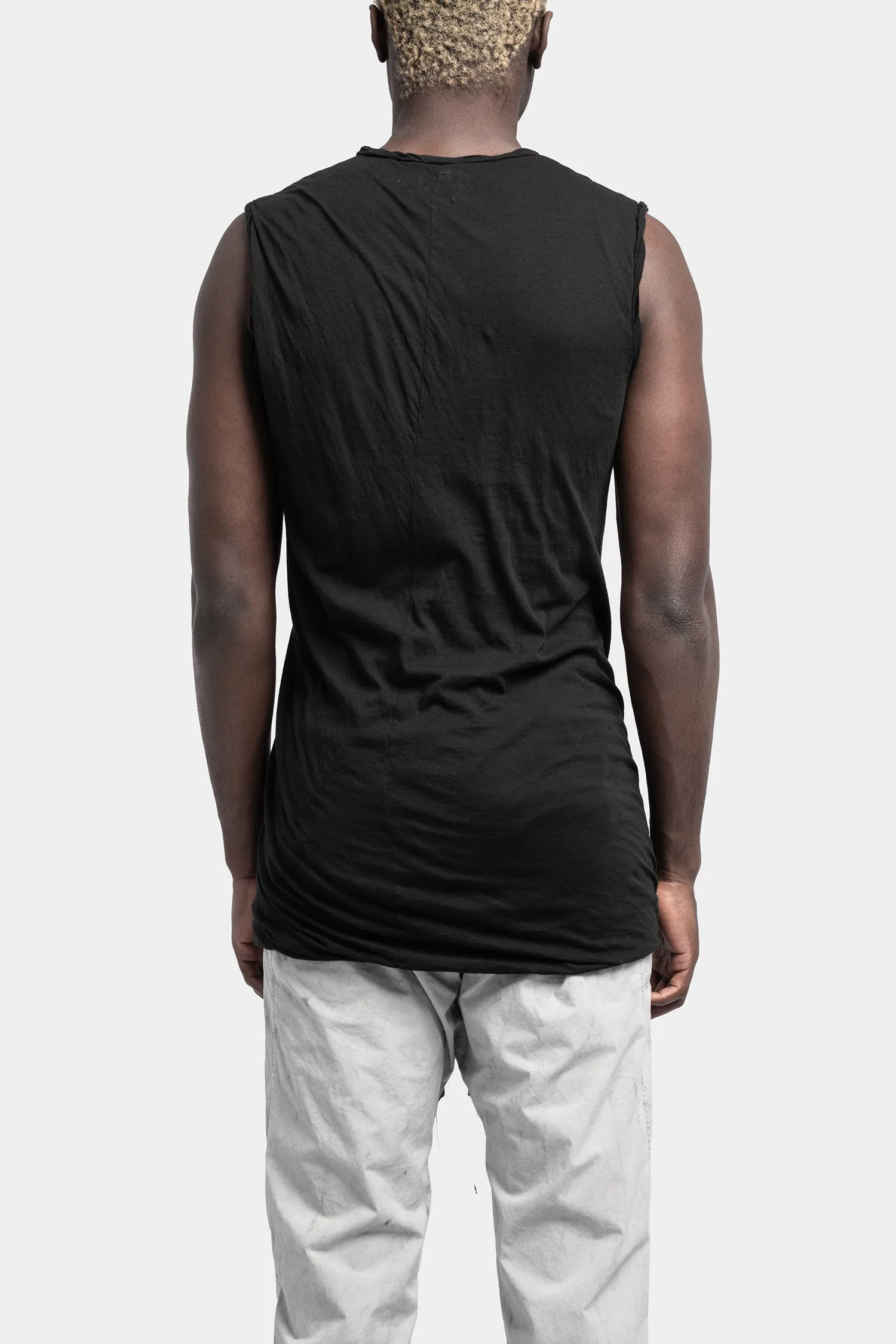 Double layer lightweight cotton tank, Black