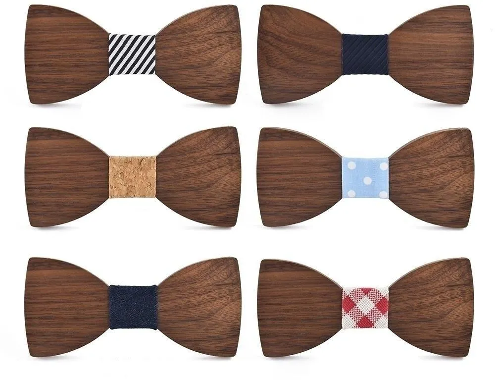 Fashion Men's Corbatas Business Party Gravitas Handmade Wooden Bow Ties