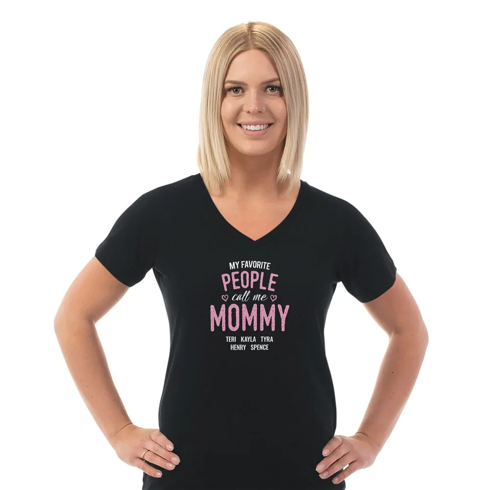 Favorite People Personalized Ladies V Neck Tee