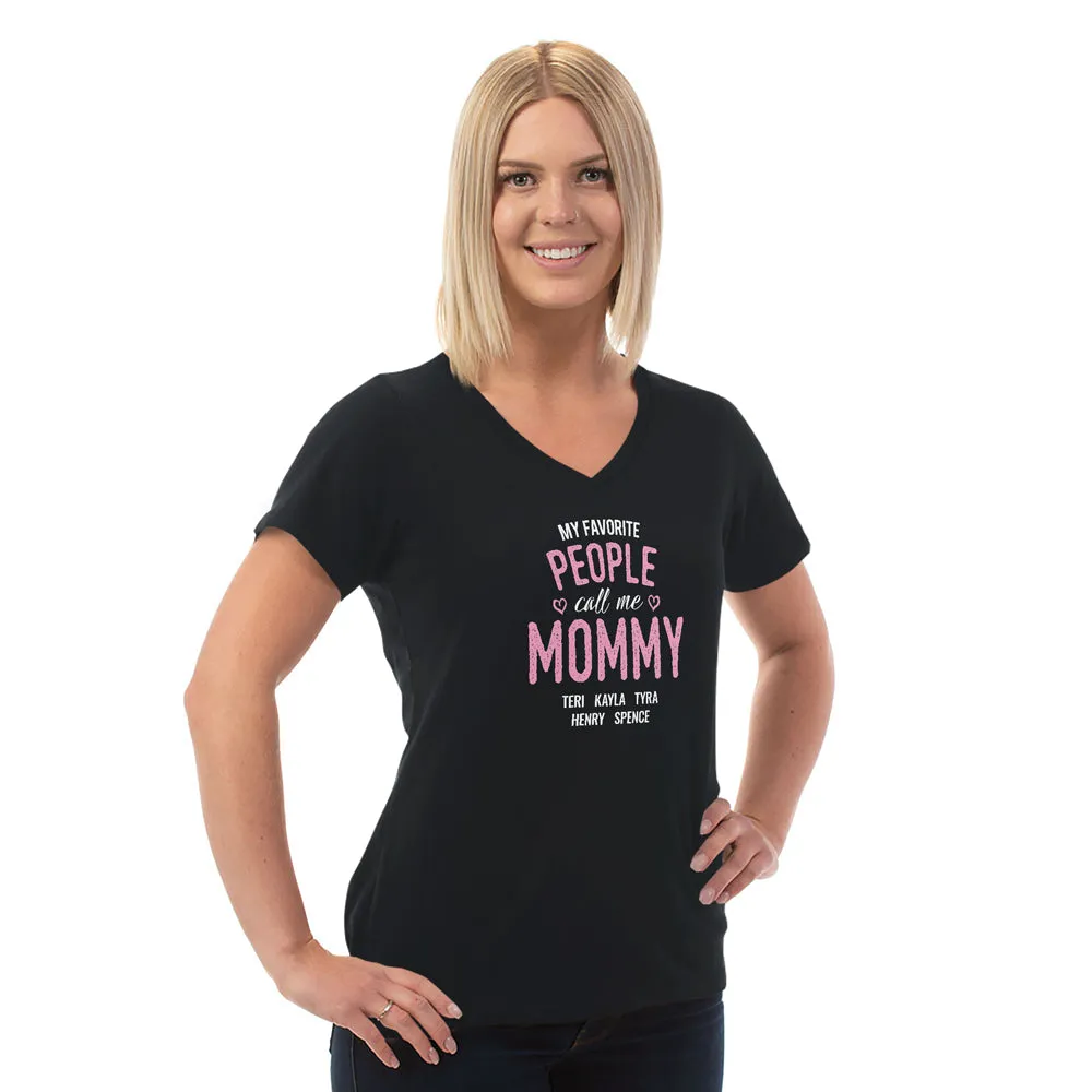 Favorite People Personalized Ladies V Neck Tee