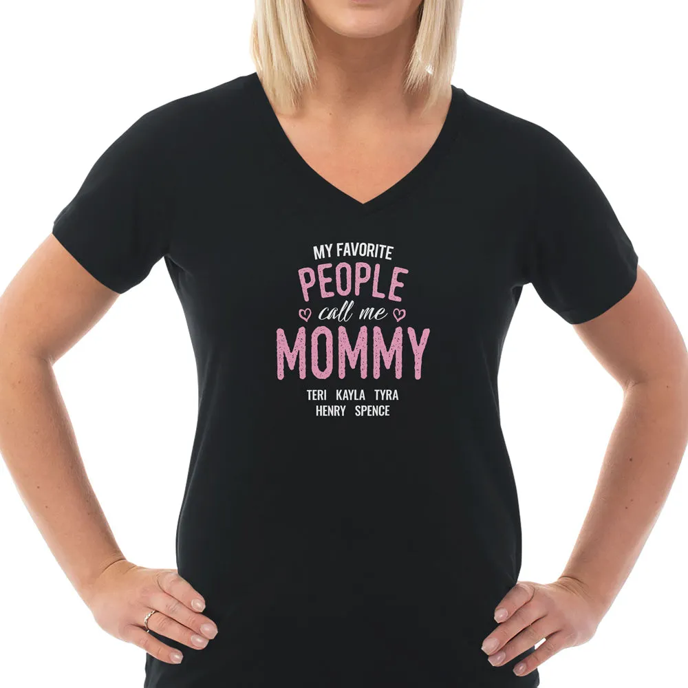 Favorite People Personalized Ladies V Neck Tee