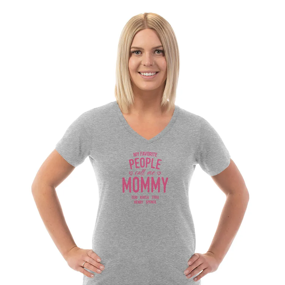 Favorite People Personalized Ladies V Neck Tee