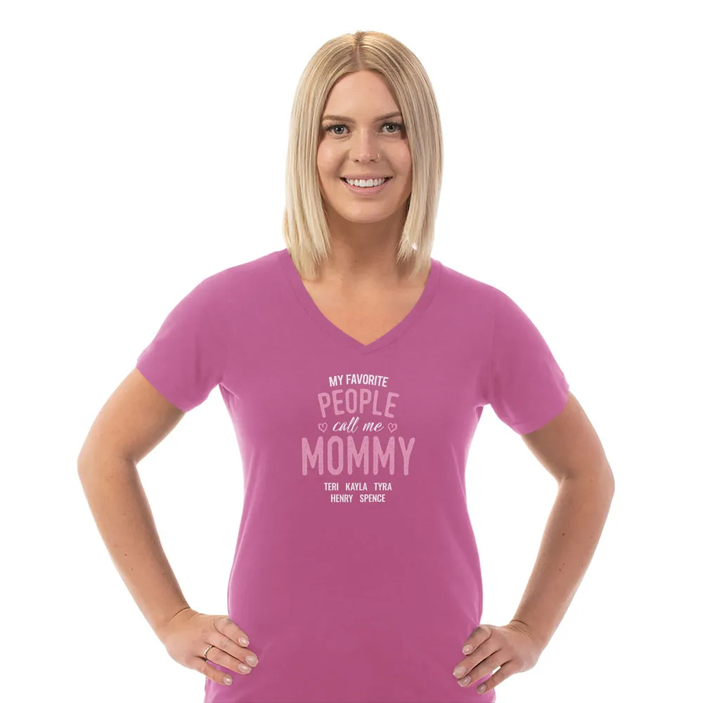 Favorite People Personalized Ladies V Neck Tee