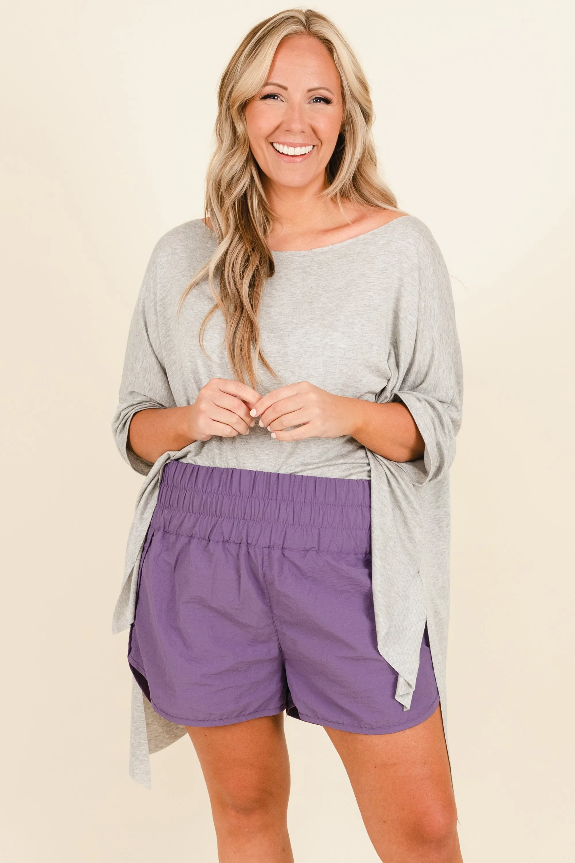 Feeling Motivated Shorts, Lilac Grey