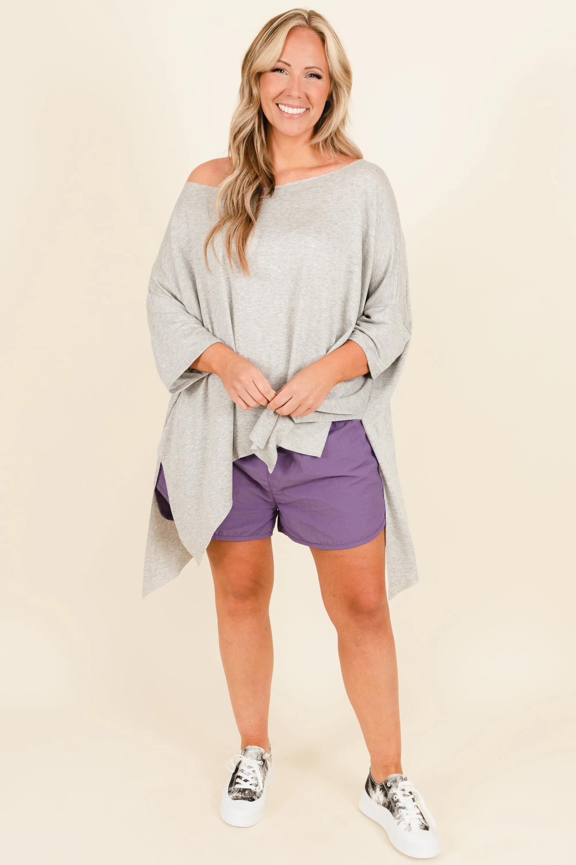 Feeling Motivated Shorts, Lilac Grey