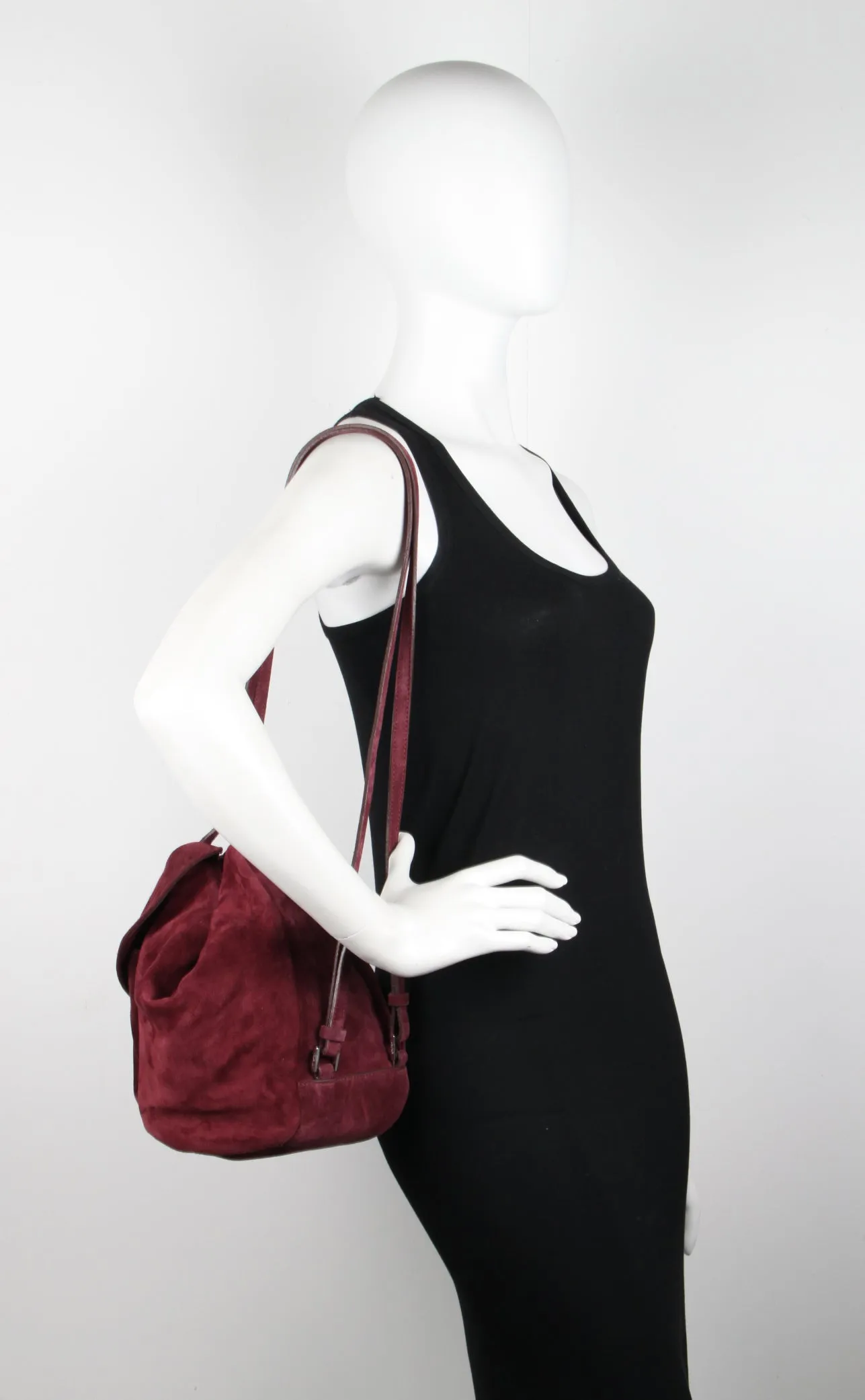 Fernweh Backpack Suede, Burgundy