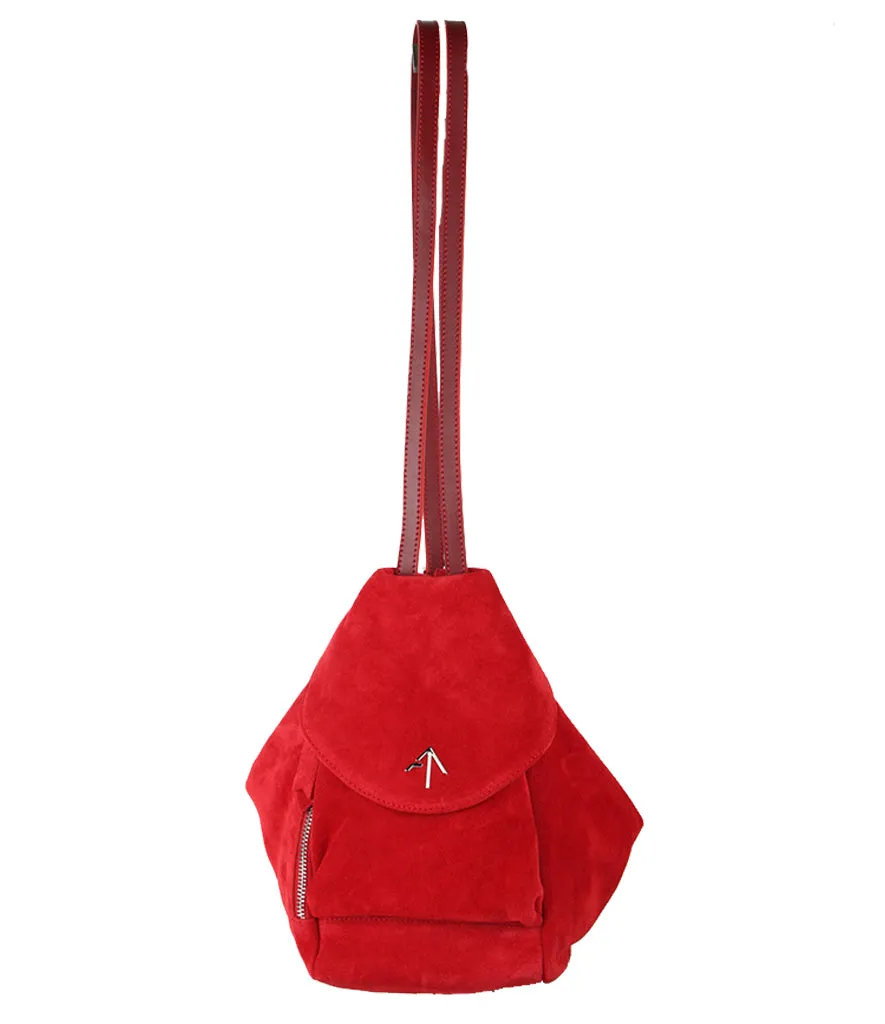 Fernweh Backpack Suede, Red