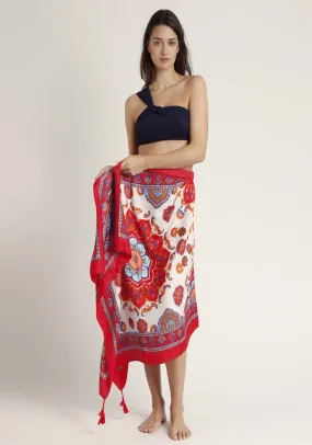 Floral Wrap - Red