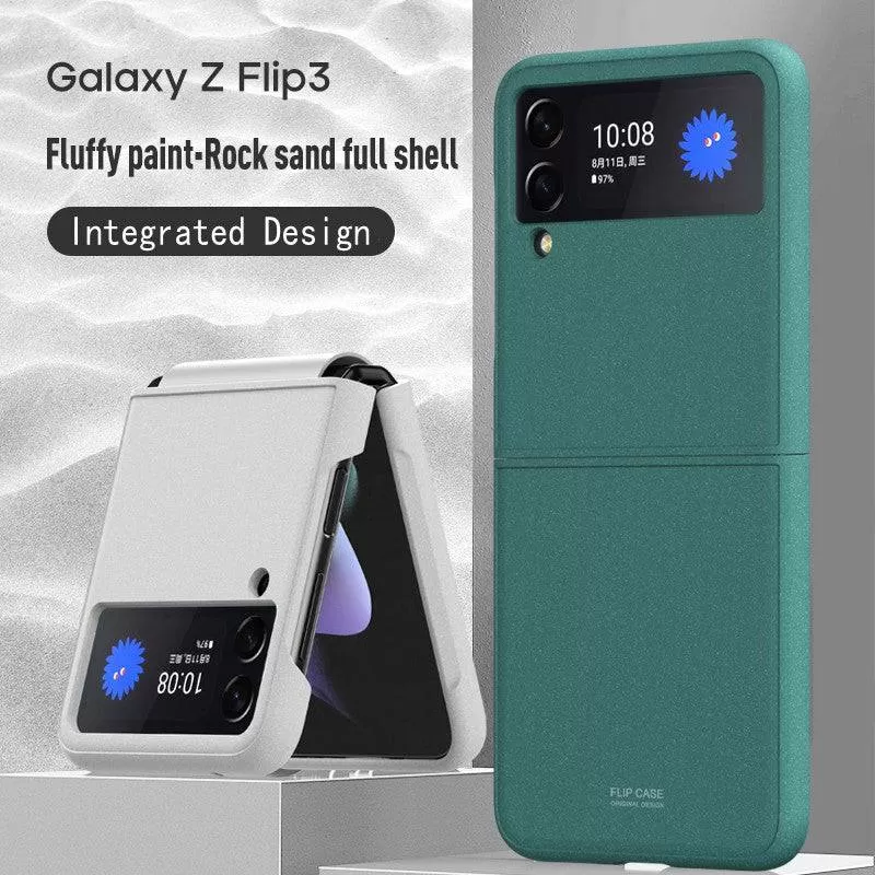 Fluffy paint-Rock Sand Full Shell Case for Samsung Galaxy Z Flip 3 5G