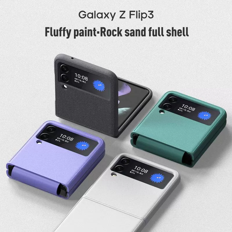 Fluffy paint-Rock Sand Full Shell Case for Samsung Galaxy Z Flip 3 5G