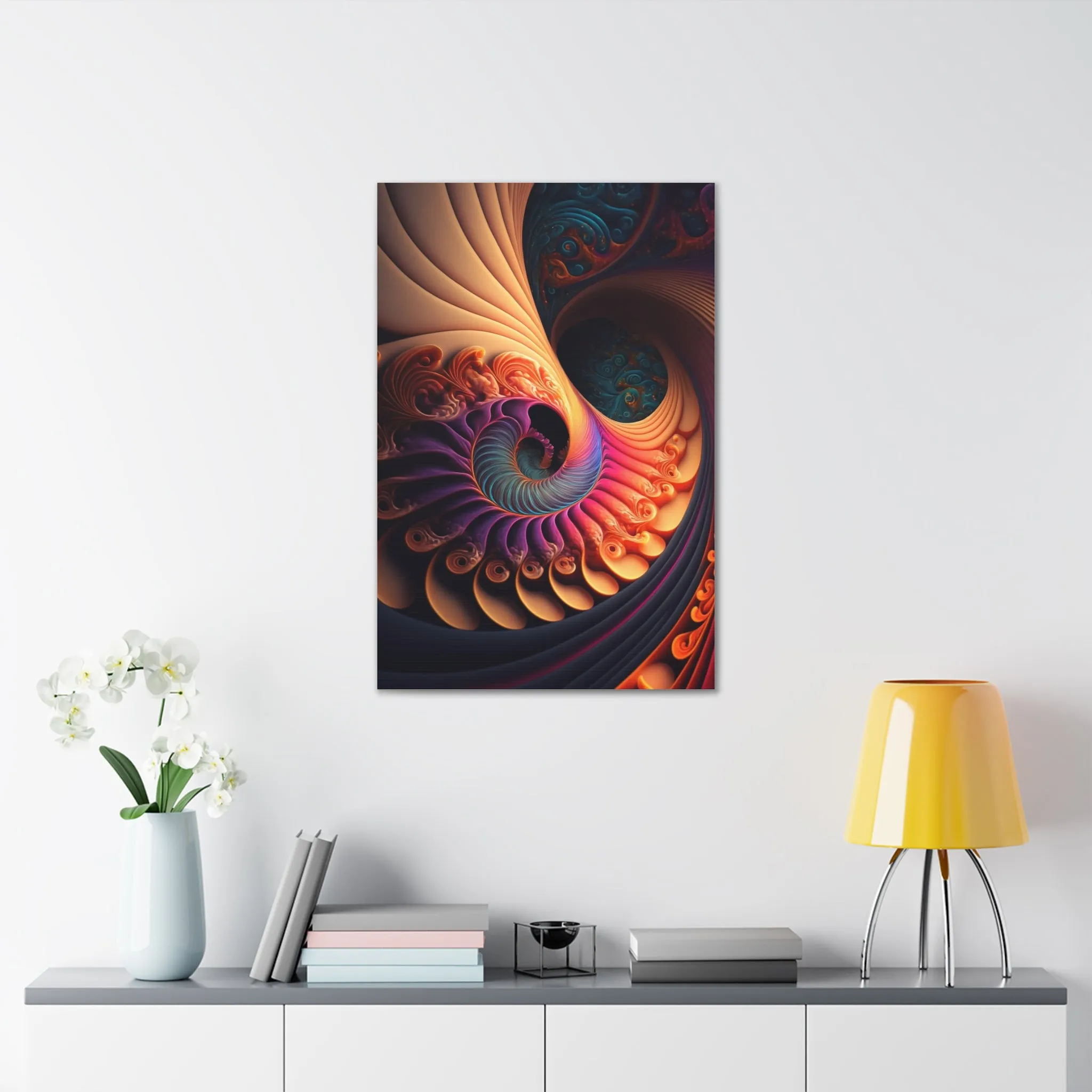 Fractal Spiral Universe Wall Art Canvas Spiritual Decor