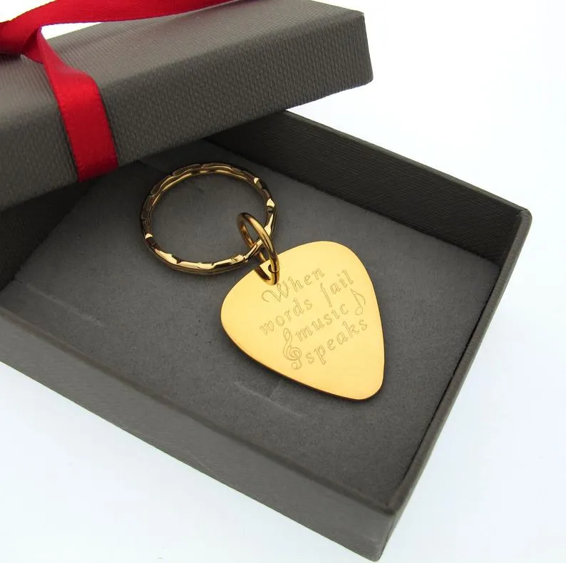 Gold Guitar Pick - Musician Personalized Gift