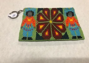 Guatemalan handcrafted glass seed beads change purse