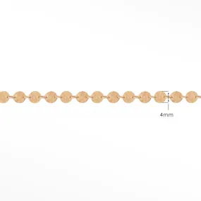 Hammer Round 4mm 14k Rose Gold Chain Designer Line for Permanent Jewelry Sold by the inch