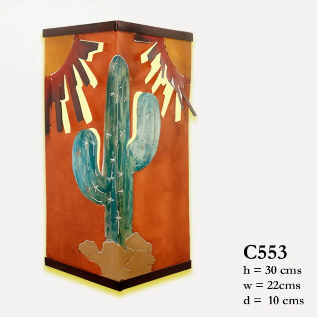 Handmade Cactus Metal Art candle holder or sconce.