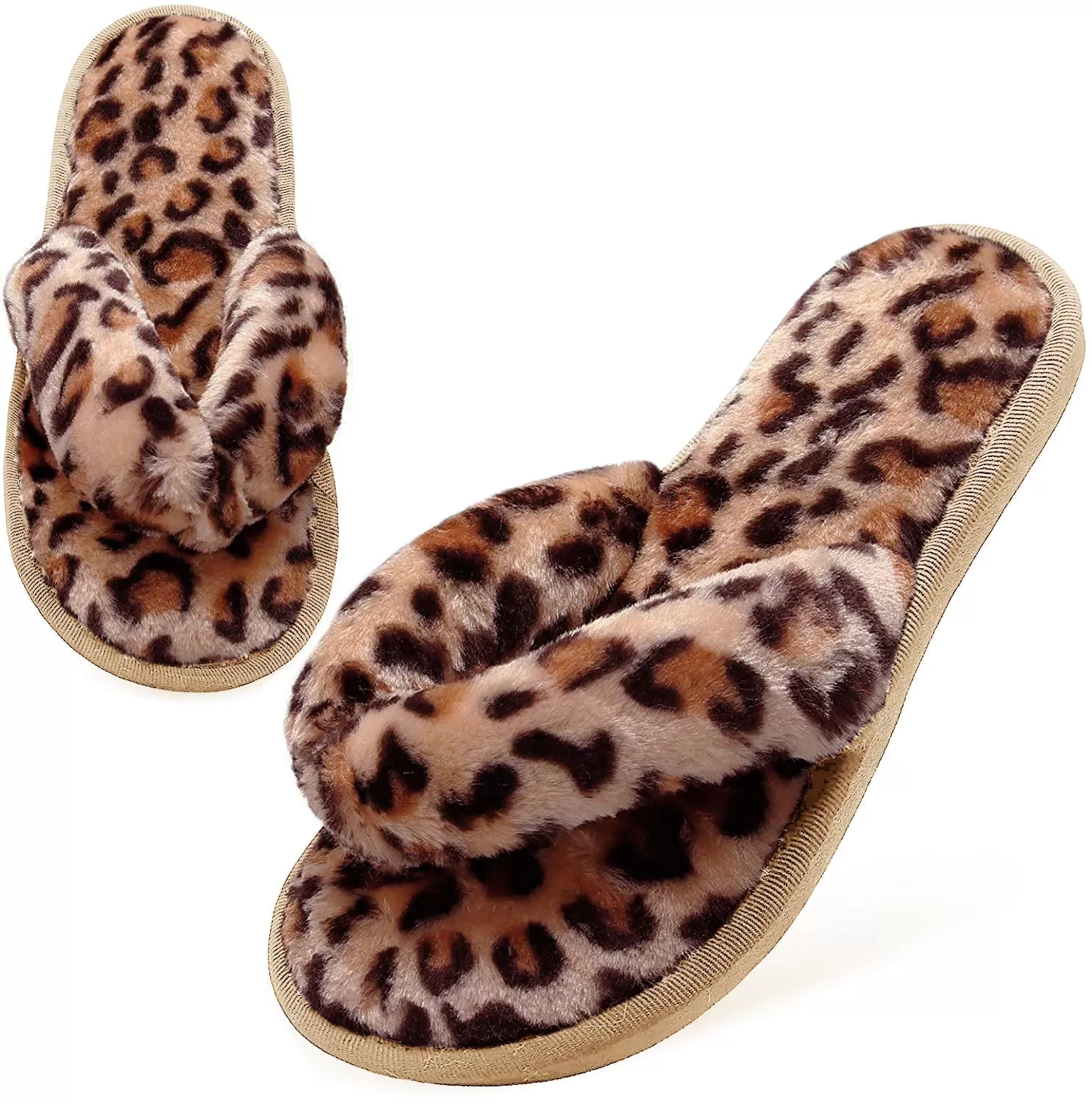 Haute Edition Women's Fuzzy Flip Flop Thong Style Cozy Slipper