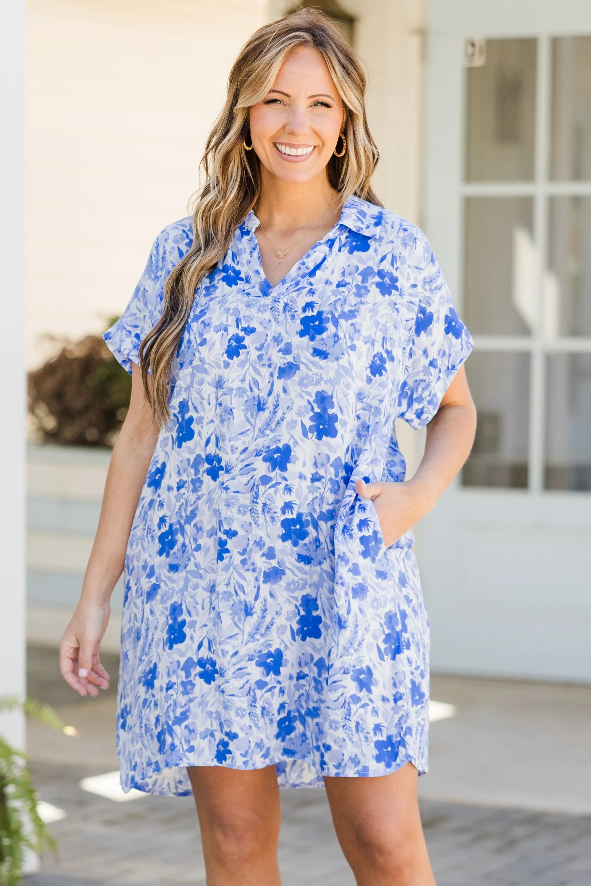 Heartstrings Of Happiness Dress, Denim Blue