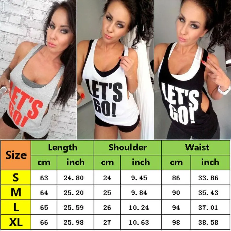 Ladies Comfy Sports Tank Top Hollow Cut Loose Gym