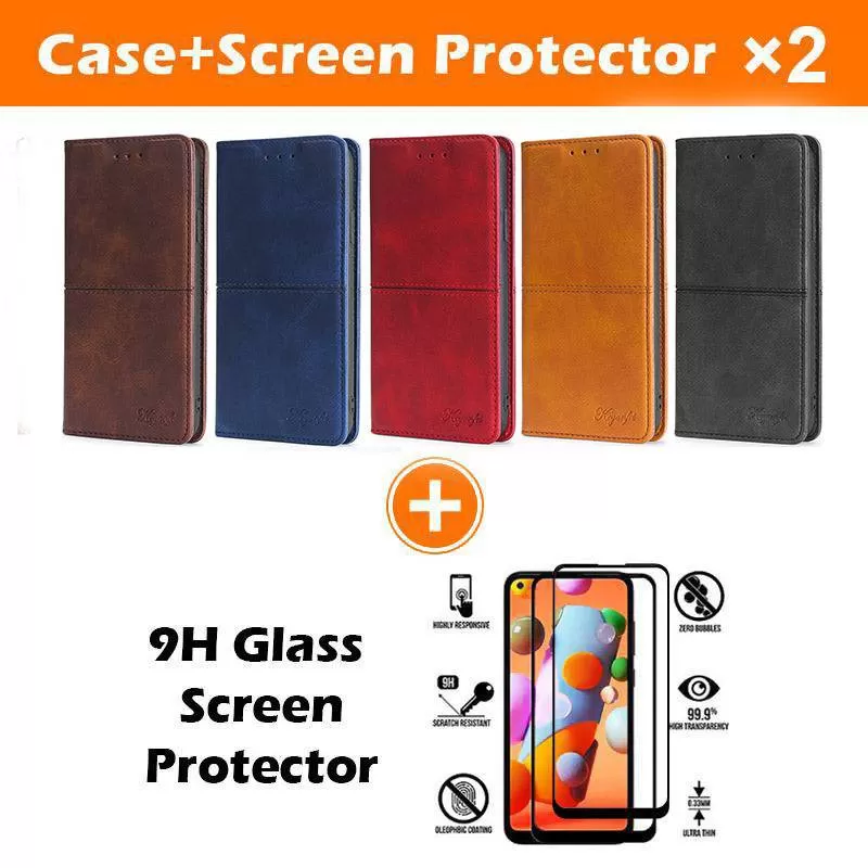 Leather Flip Wallet Cover for Samsung A12