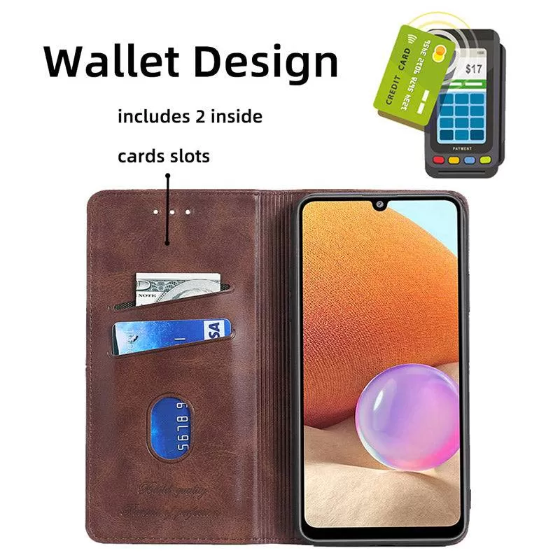 Leather Flip Wallet Cover for Samsung A32