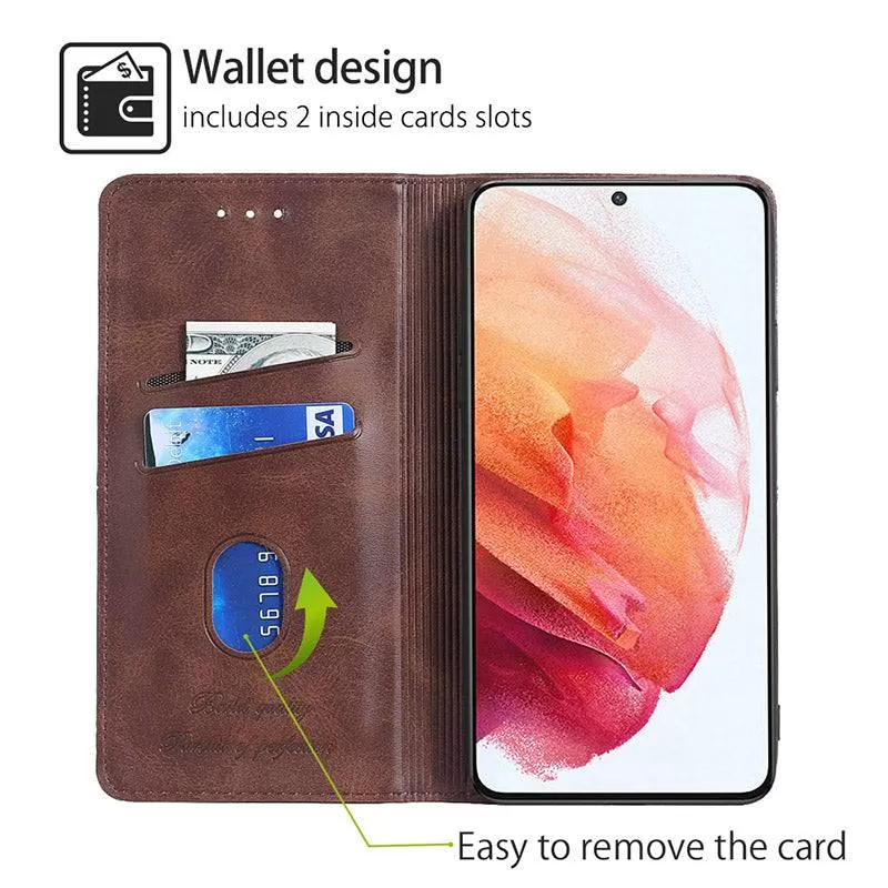 Leather Flip Wallet Cover for Samsung S21 Series