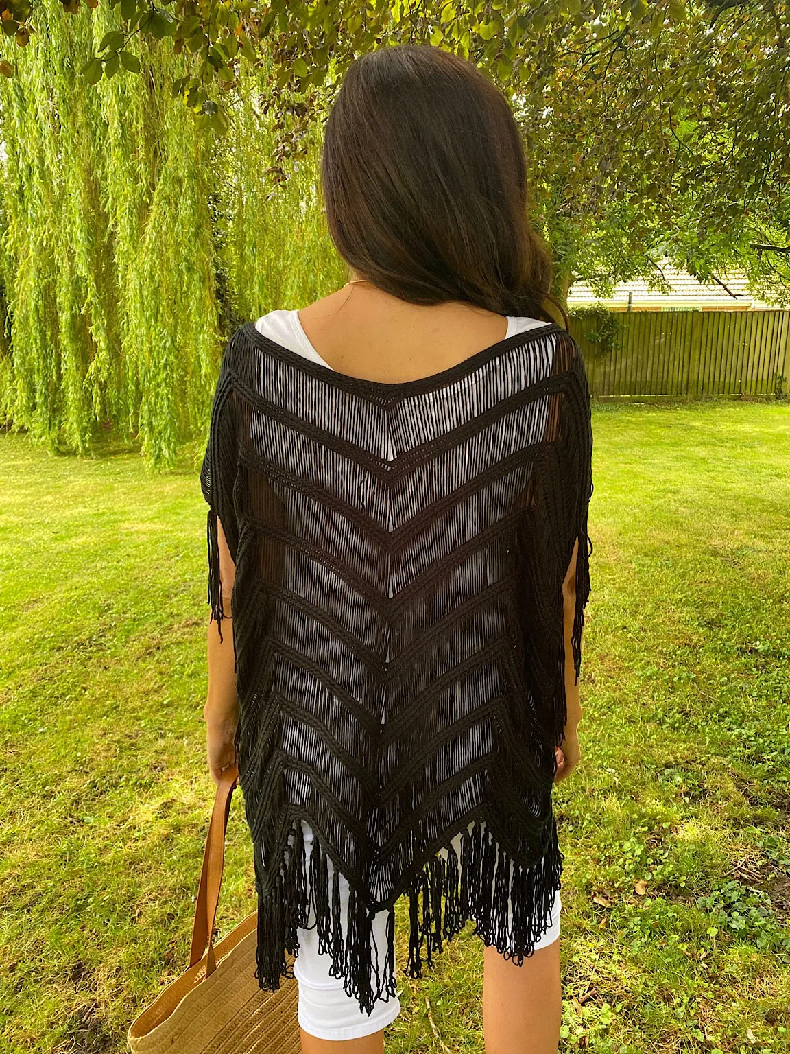 Lightweight Fringe Knit Over Top Cassie