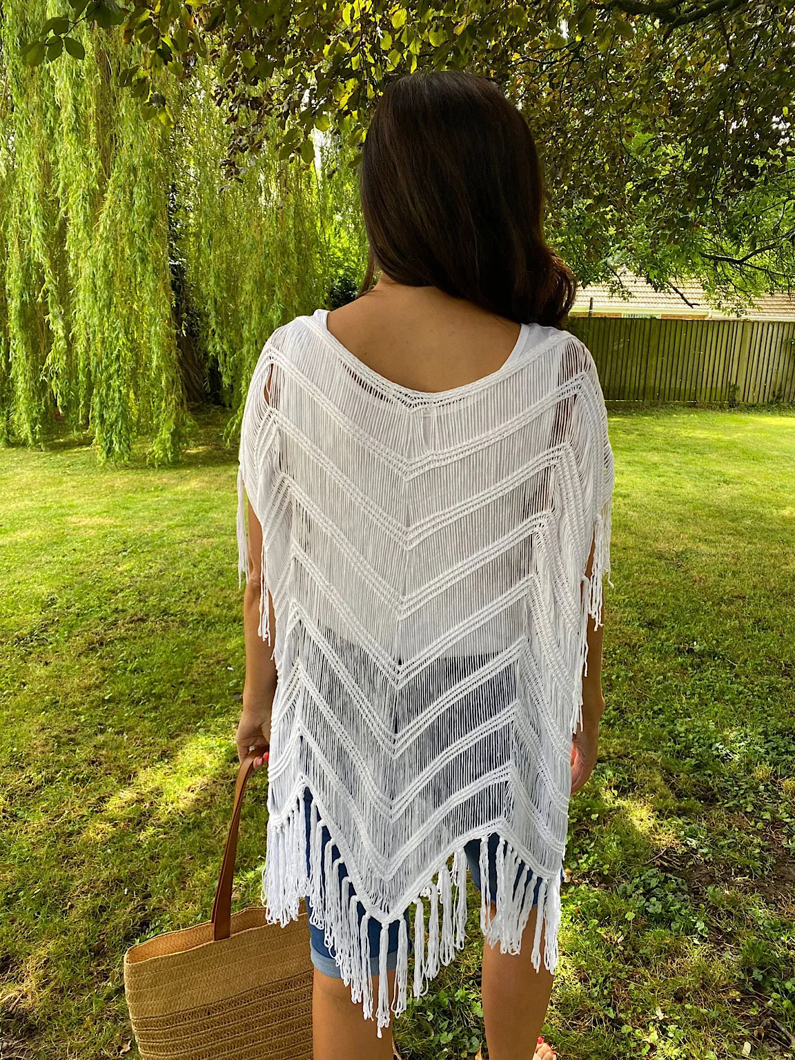 Lightweight Fringe Knit Over Top Cassie