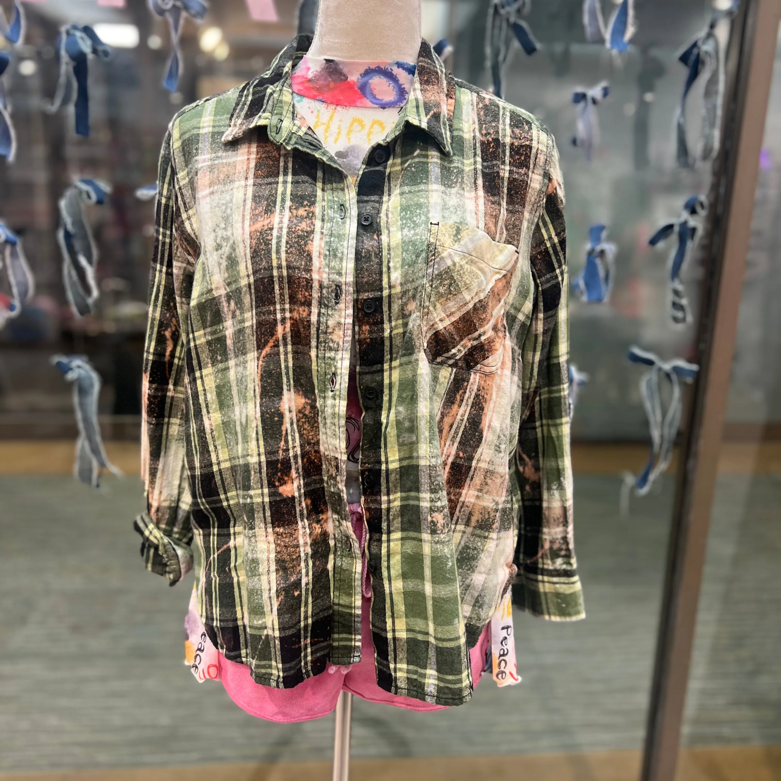 Lightweight Plaid Button up -Medium