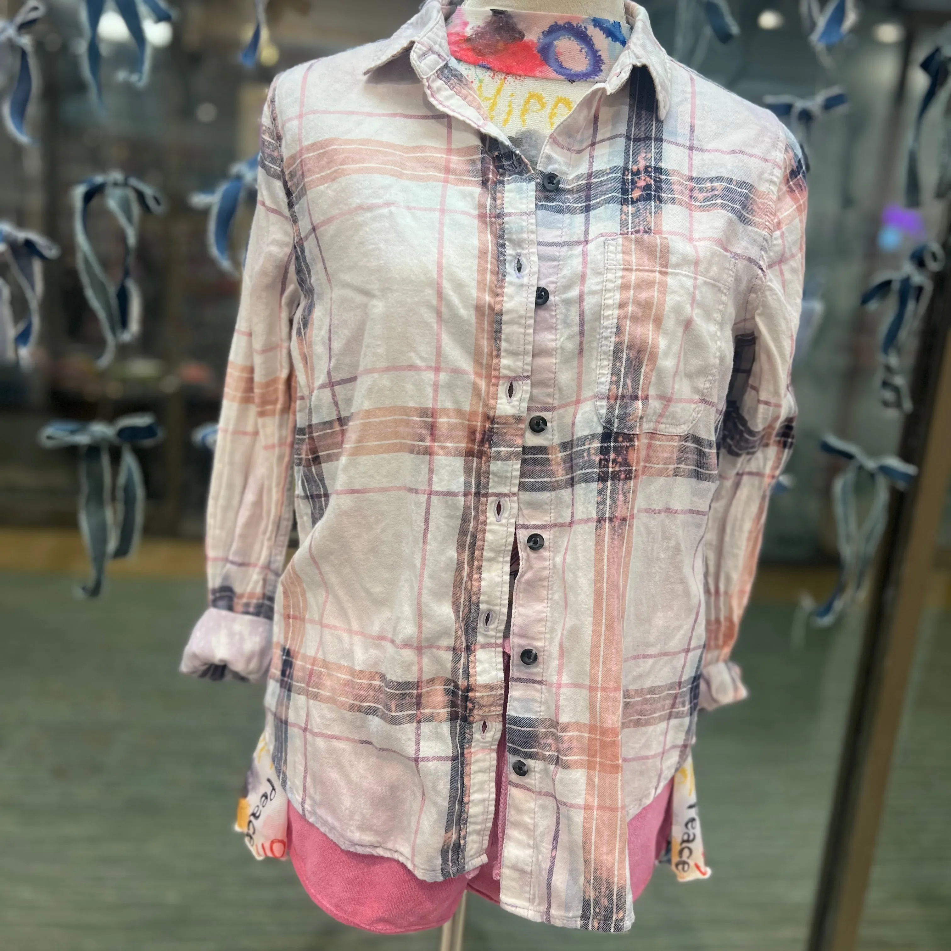 Lightweight Plaid Button up -Medium