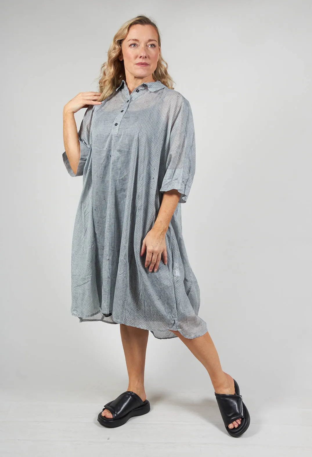 Lightweight Tunic Dress in Ice Stripe