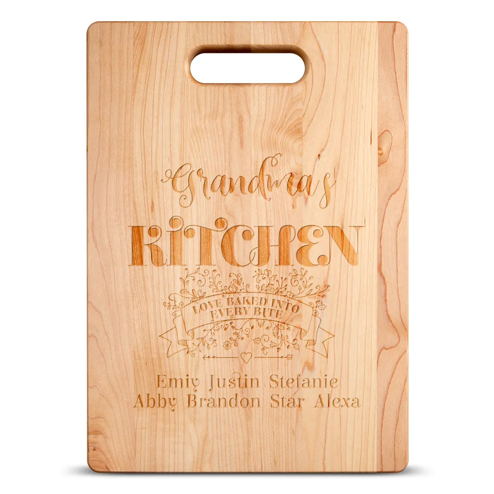 Love Baked Into Every Bite Personalized Maple Cutting Board