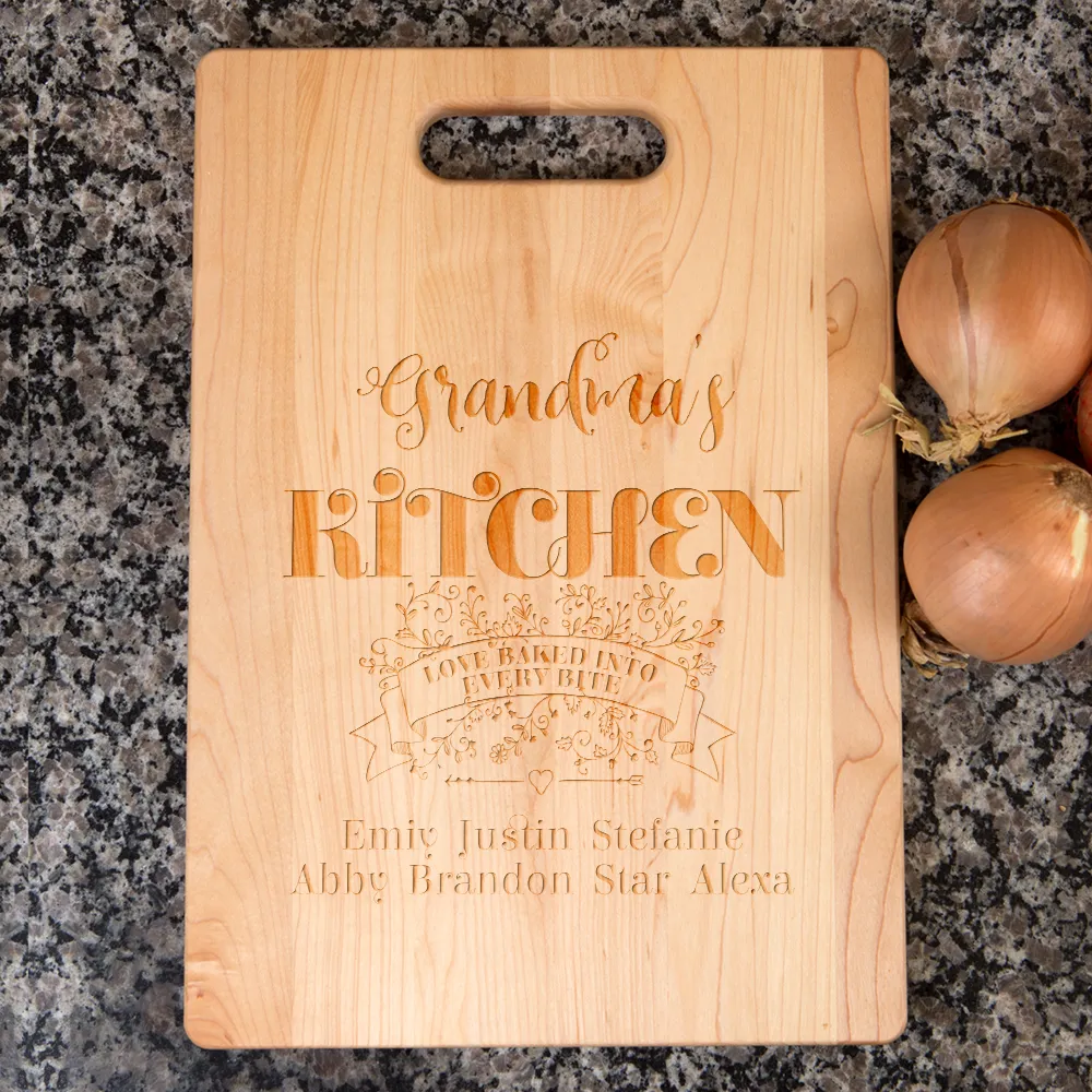 Love Baked Into Every Bite Personalized Maple Cutting Board