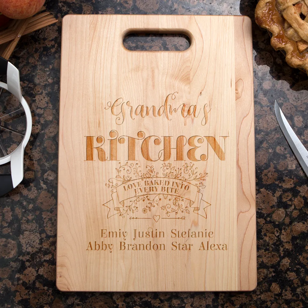 Love Baked Into Every Bite Personalized Maple Cutting Board