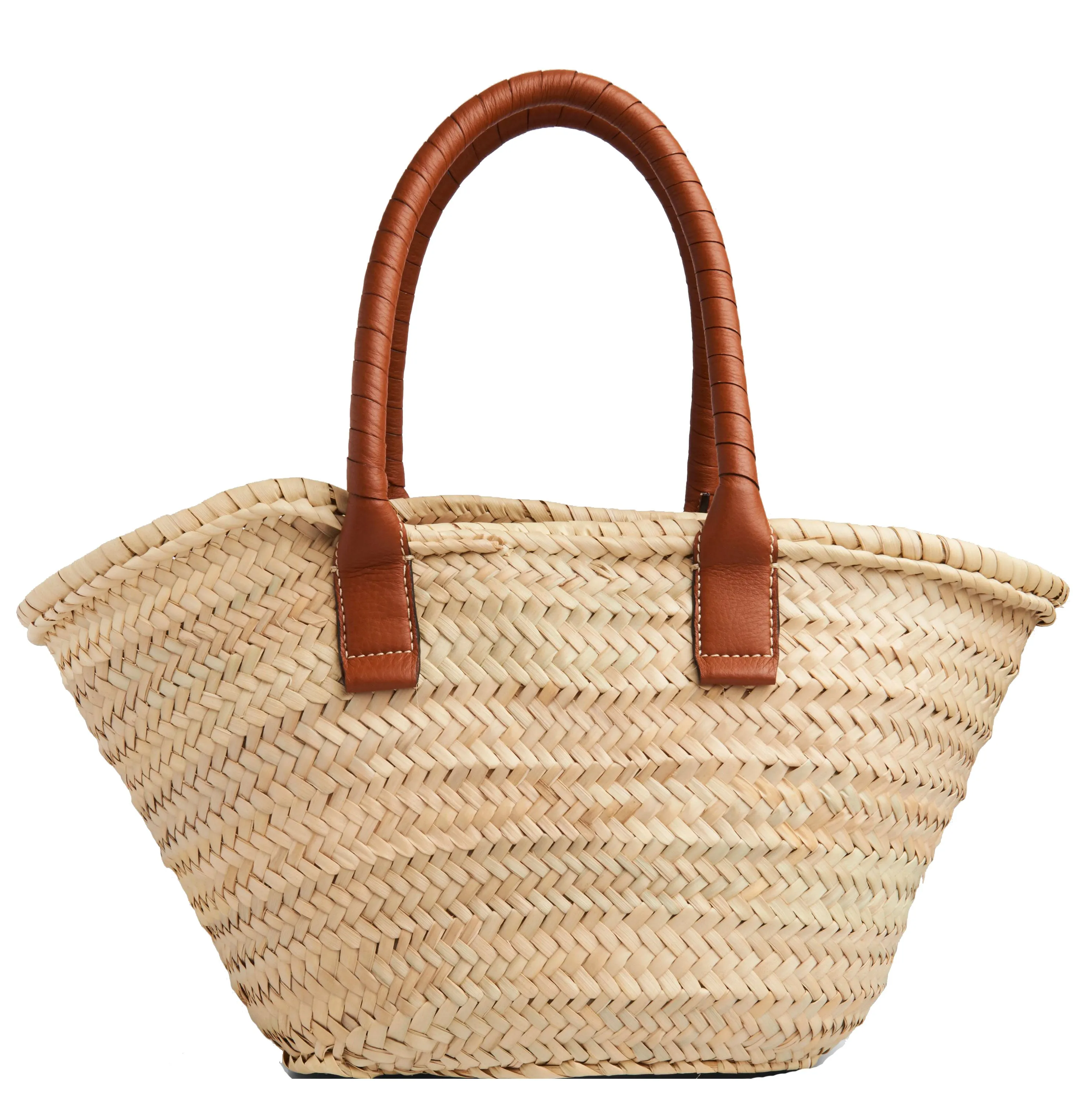 Marcie Raffia Basket Tote, Tan